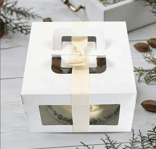 Handle and window cake box